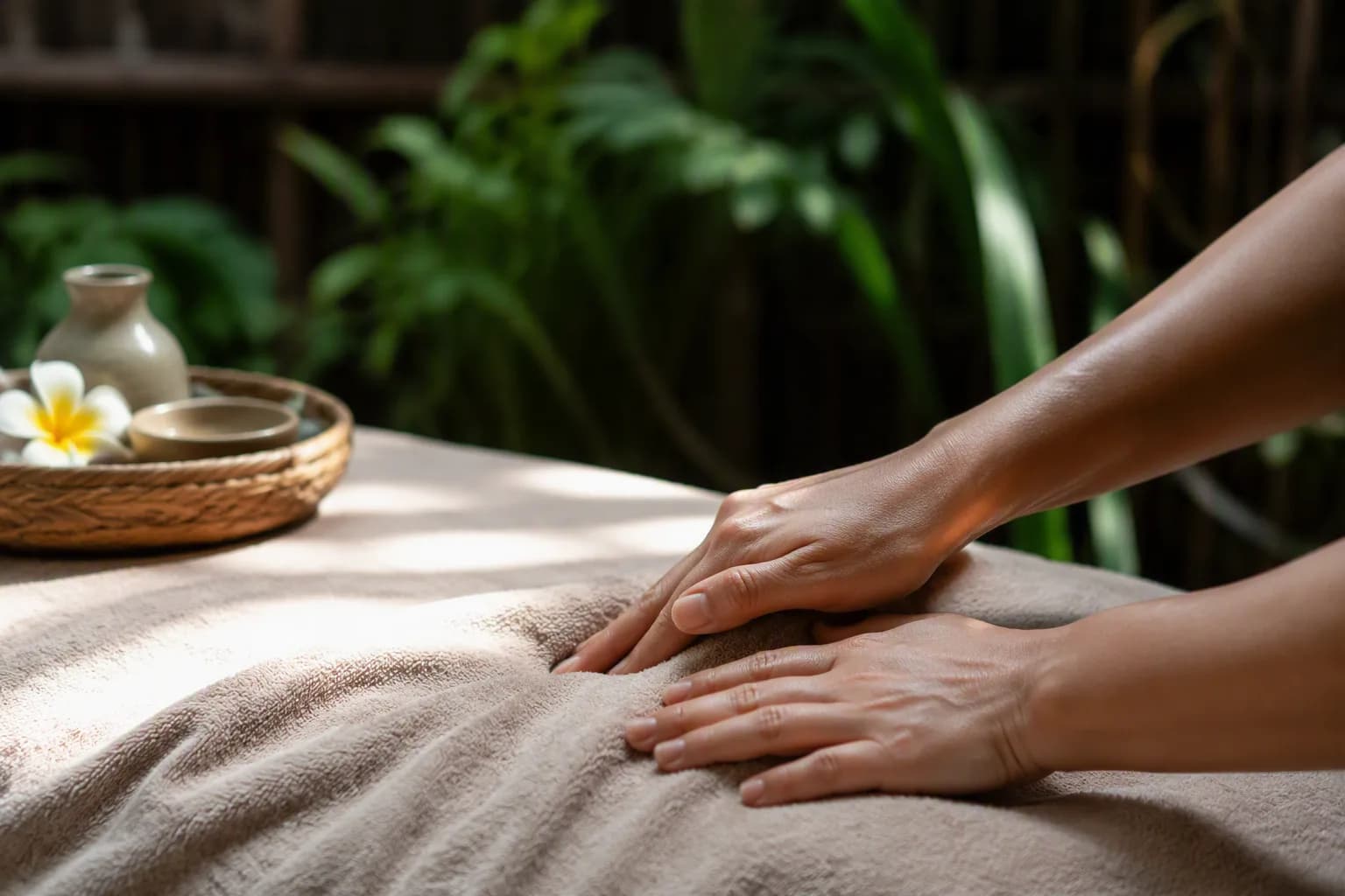 Relaxing massage in nature