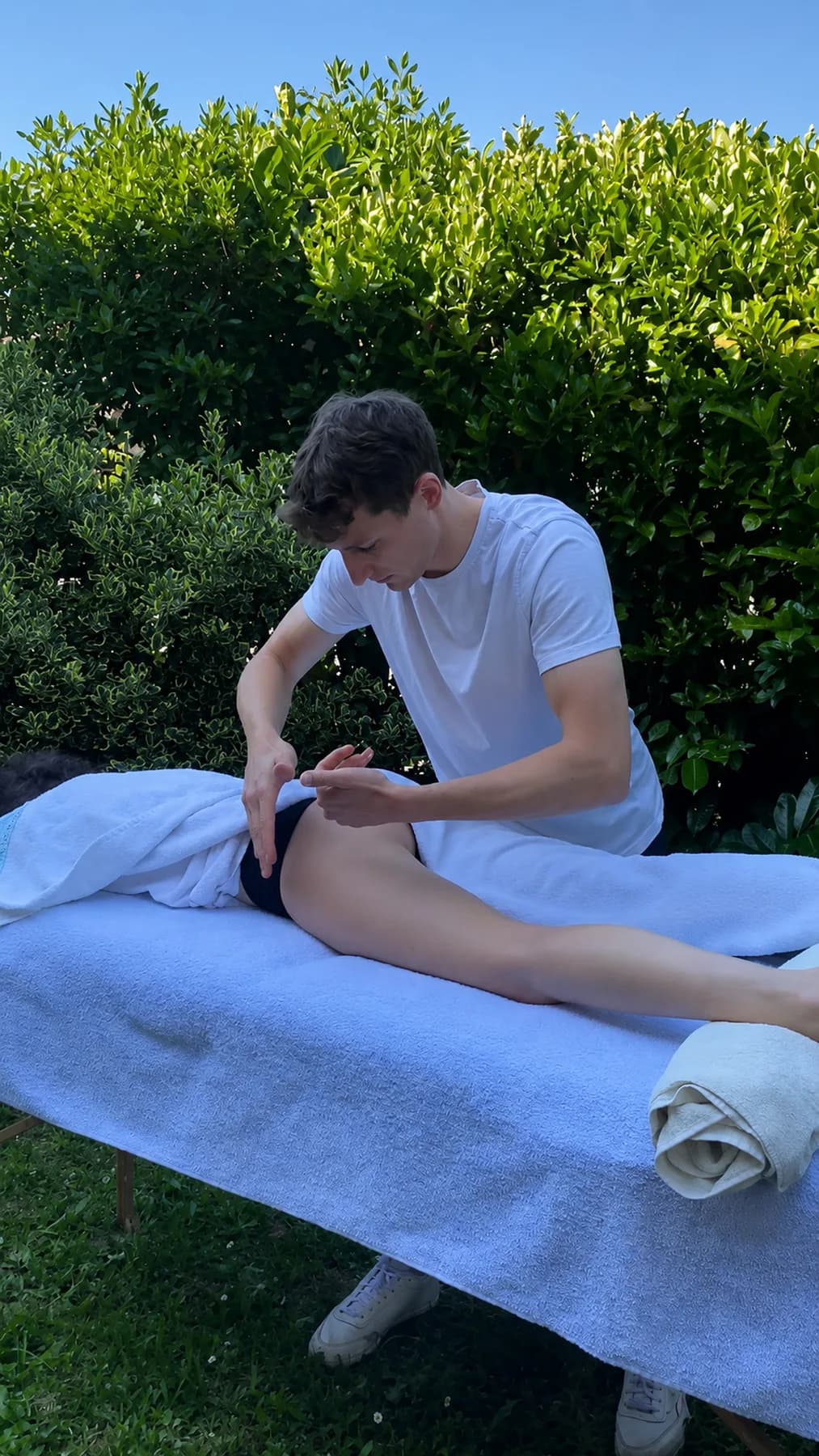 Relaxing massage in nature