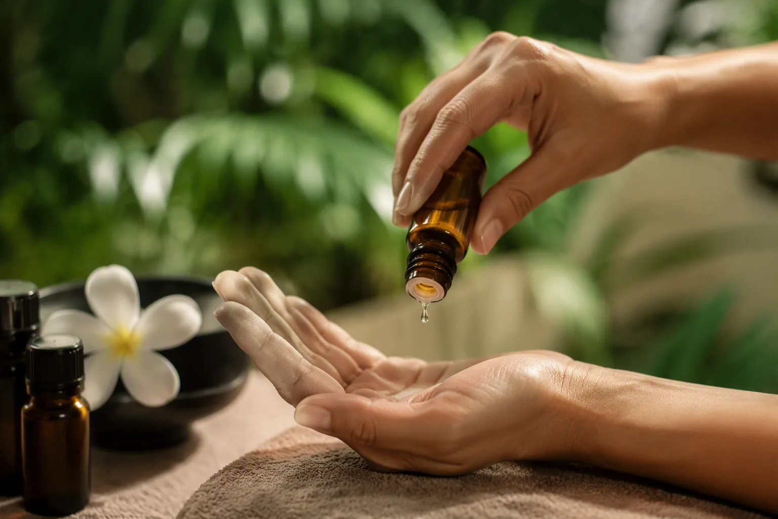 Relaxing massage in nature